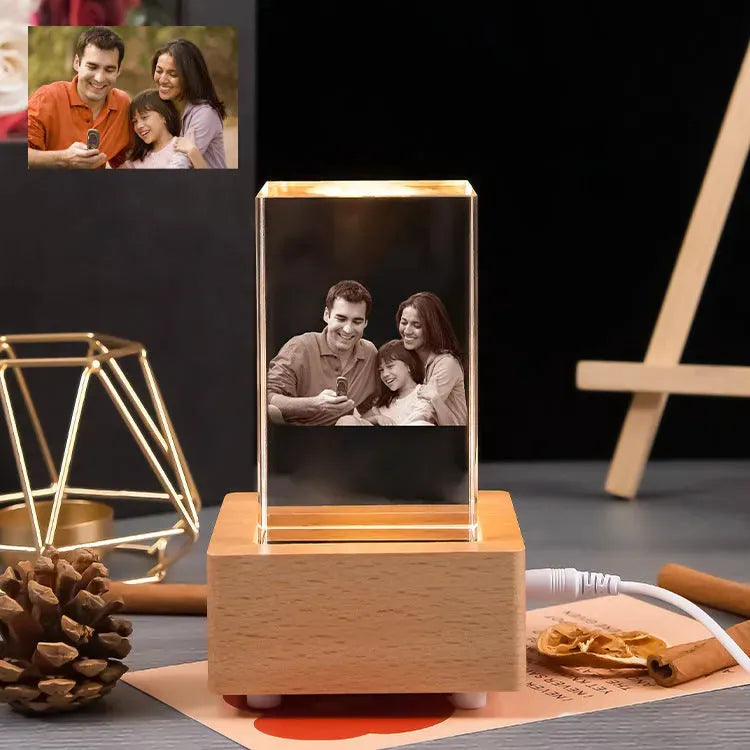 Creative Square Crystal Engraved Color Printed Photo Gift Ornaments - Bellarte Enchanté Creative Square Crystal Engraved Color Printed Photo Gift Ornaments